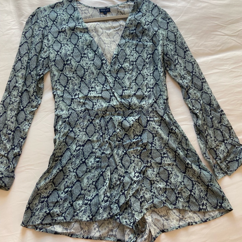 Planet Blue “Blue Life” Snakeskin Romper
